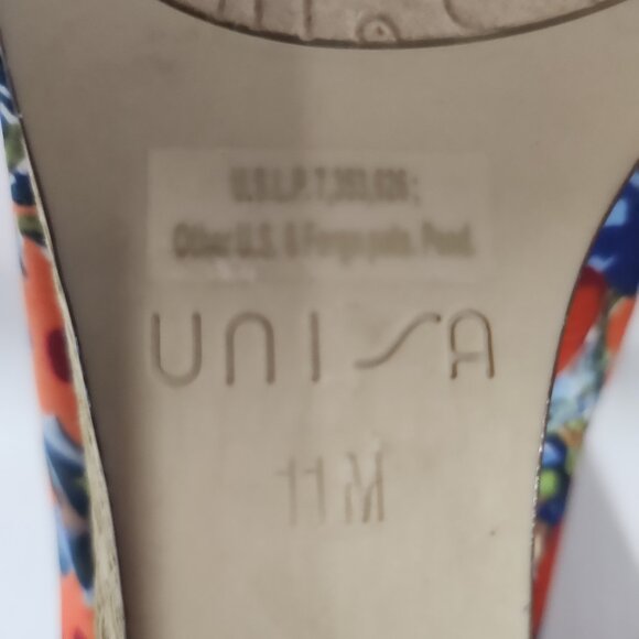 Unisa Open Toe Woven Floral Unastor Wedges Size 11M - Picture 8 of 10